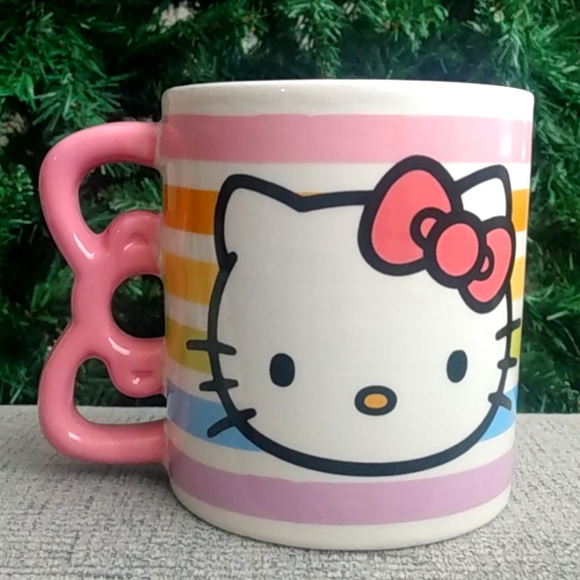Hello Kitty Striped 20oz Ceramic Double-sided Mug - Picture 2 of 4
